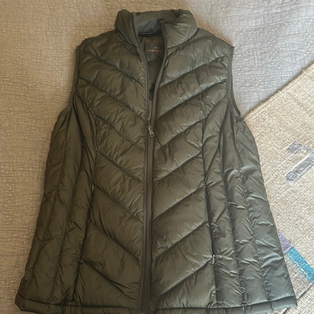 Market and spruce green down filled vest